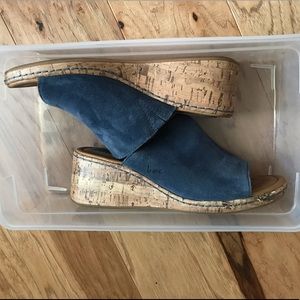 B.O.C. by Born Suede Slip-On Cork Wedge Sandal